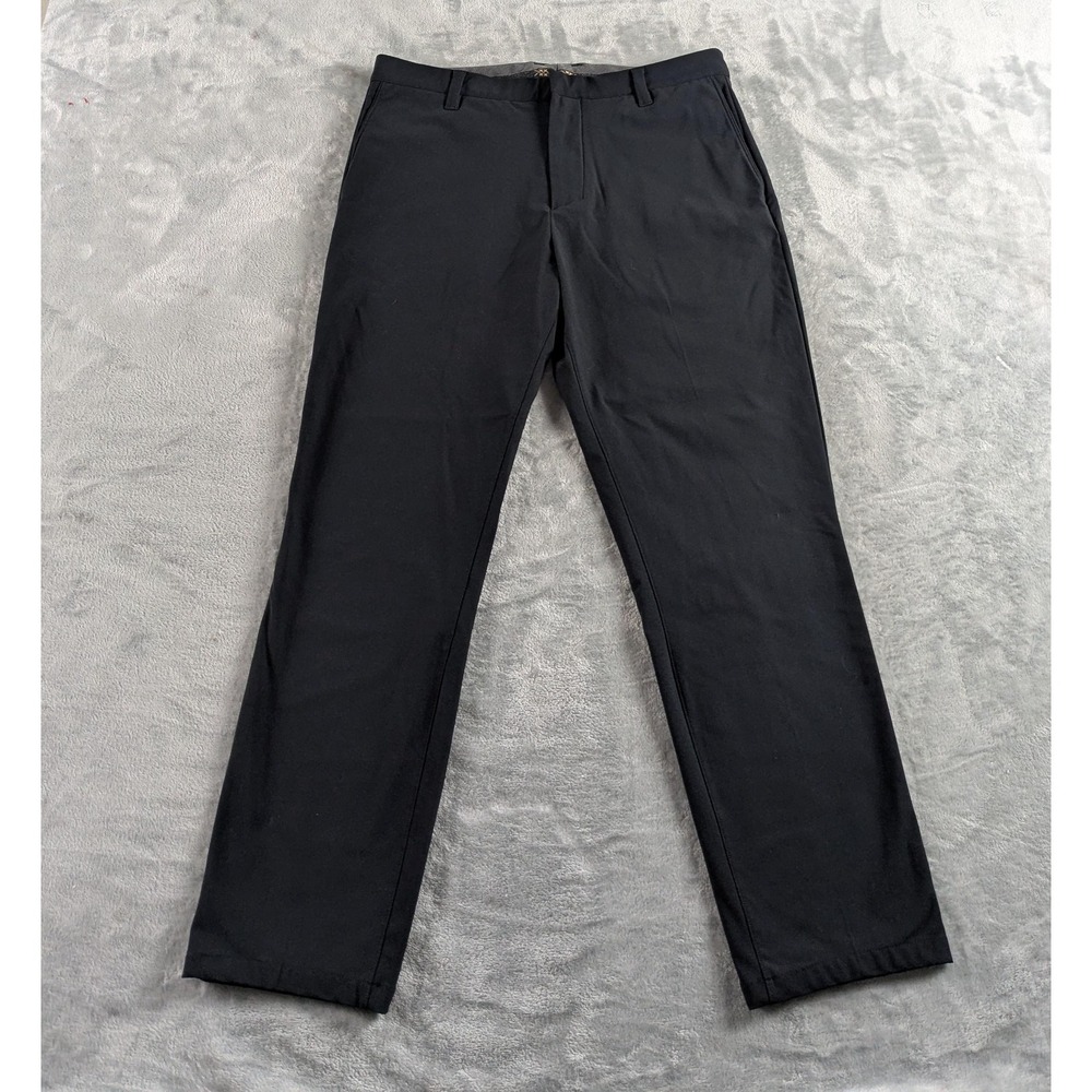 Rhone Commuter Pro Pants Men 32x28 Black Slim Tapered Dress Trouser Stretch READ